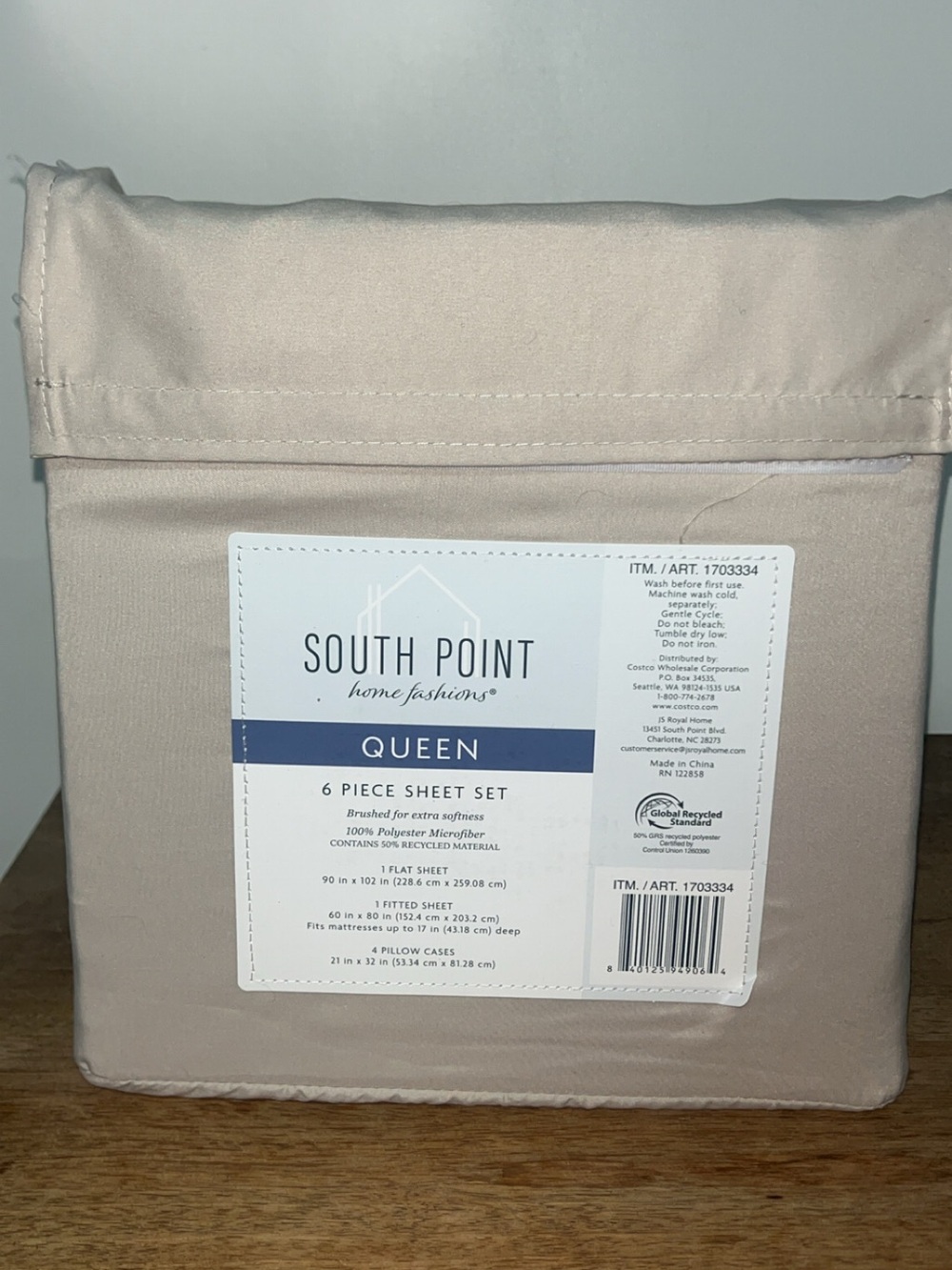 South Point Queen 6-Piece Sheet Set in Light Taupe
